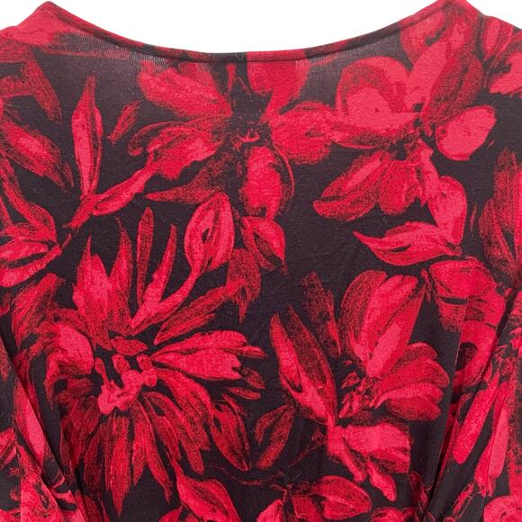 NEW Simply Vera Vera Wang Red and Black Crossover V-Neck Dress Size Large - Picture 9 of 10